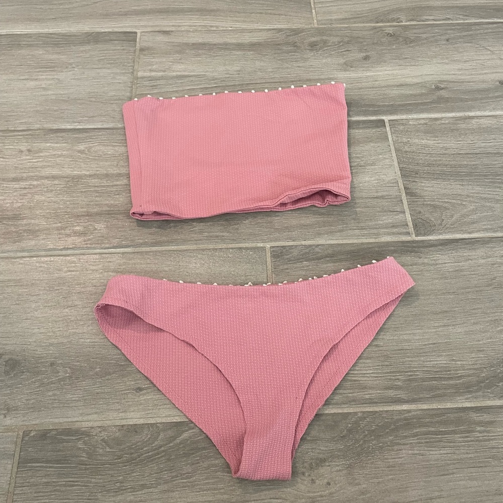 Marysia Bikini Top Bottom Pink Small Set Swimsuit